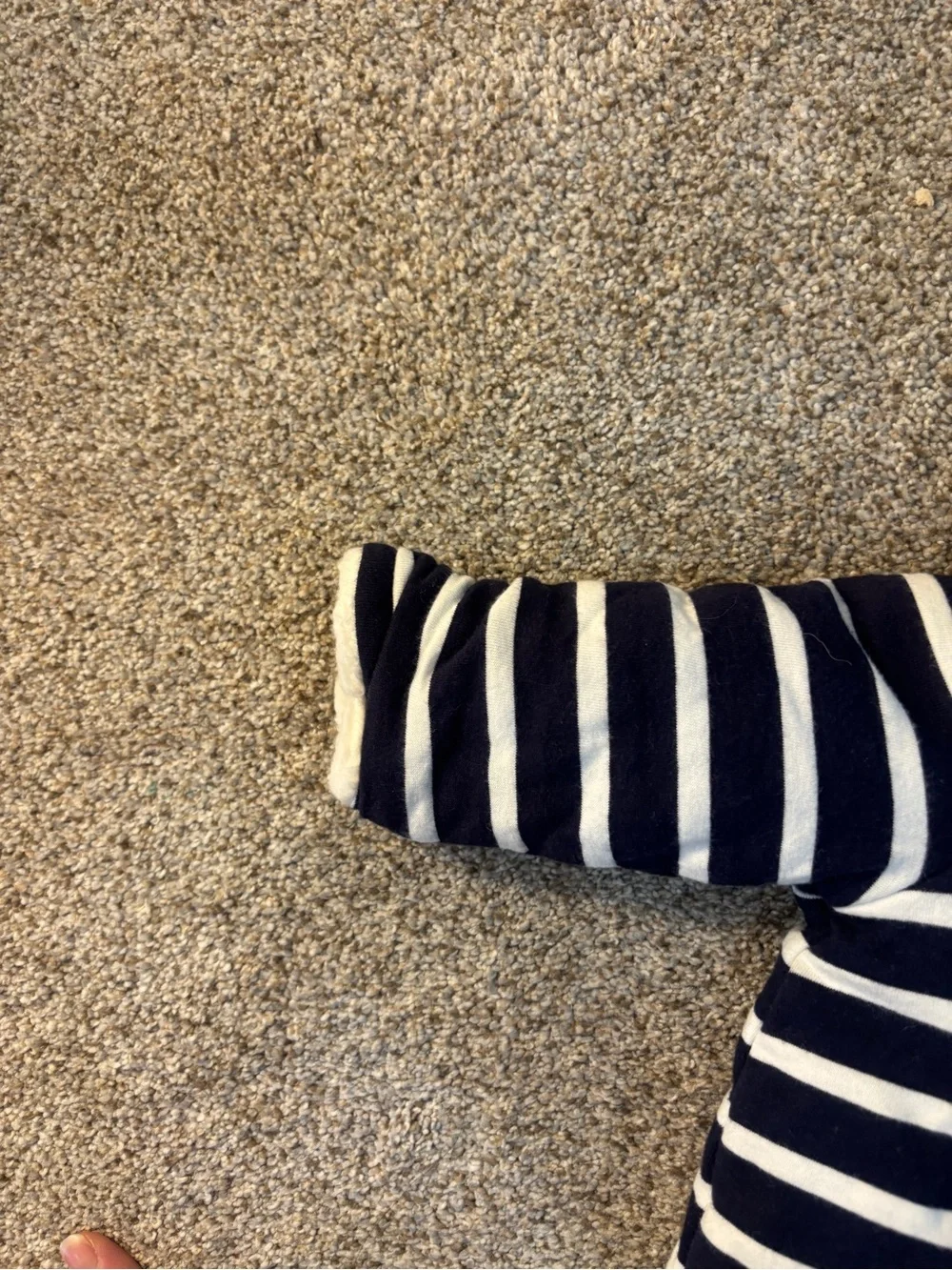 Baby Gap Navy White Striped Sherpa Lined Hooded Pram Suit Bunting 3-6m Bear
